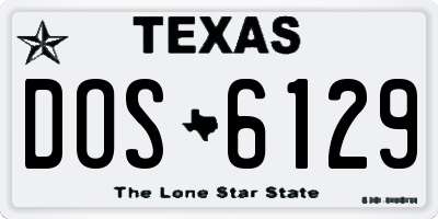 TX license plate DOS6129