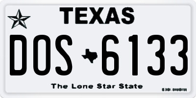 TX license plate DOS6133