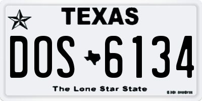 TX license plate DOS6134