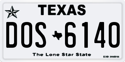 TX license plate DOS6140