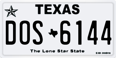 TX license plate DOS6144