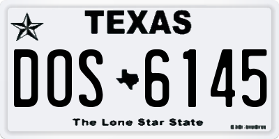 TX license plate DOS6145