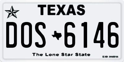 TX license plate DOS6146