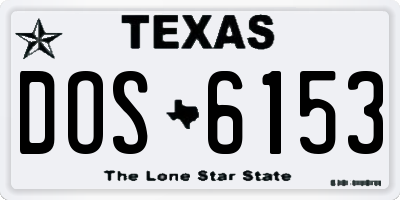 TX license plate DOS6153