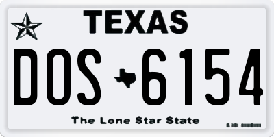 TX license plate DOS6154