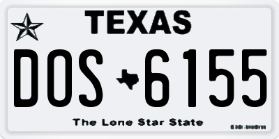 TX license plate DOS6155