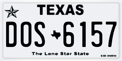 TX license plate DOS6157