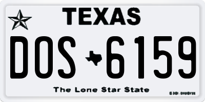 TX license plate DOS6159