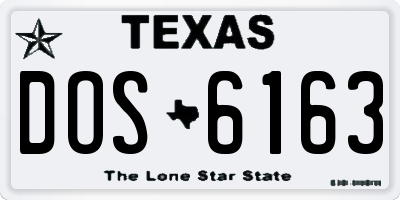 TX license plate DOS6163