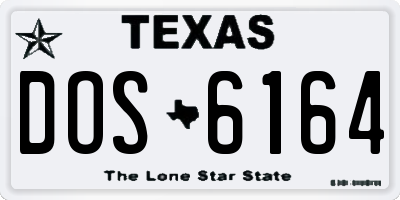 TX license plate DOS6164
