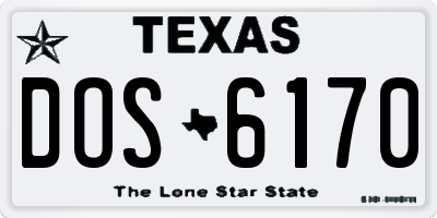 TX license plate DOS6170
