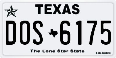 TX license plate DOS6175