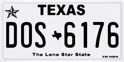 TX license plate DOS6176