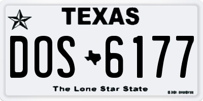 TX license plate DOS6177