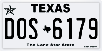 TX license plate DOS6179