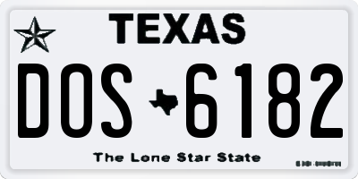 TX license plate DOS6182