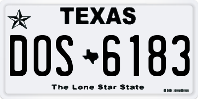 TX license plate DOS6183