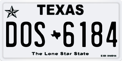TX license plate DOS6184
