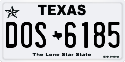 TX license plate DOS6185