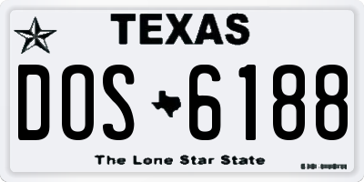 TX license plate DOS6188