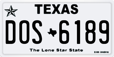 TX license plate DOS6189