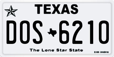 TX license plate DOS6210