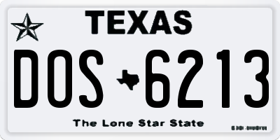 TX license plate DOS6213