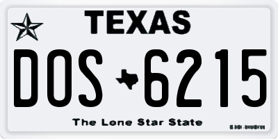 TX license plate DOS6215