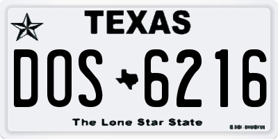 TX license plate DOS6216