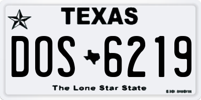 TX license plate DOS6219