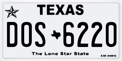 TX license plate DOS6220
