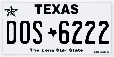 TX license plate DOS6222