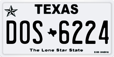 TX license plate DOS6224