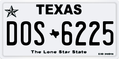 TX license plate DOS6225