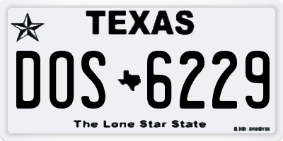 TX license plate DOS6229
