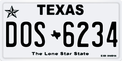 TX license plate DOS6234