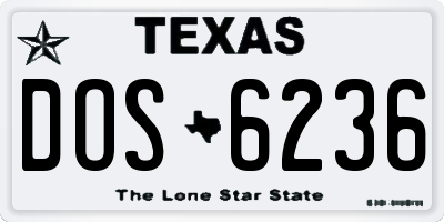 TX license plate DOS6236
