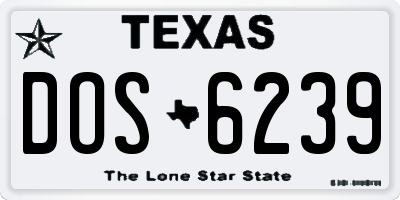 TX license plate DOS6239