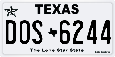 TX license plate DOS6244