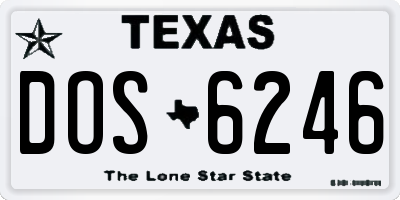 TX license plate DOS6246