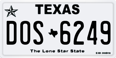 TX license plate DOS6249