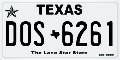 TX license plate DOS6261