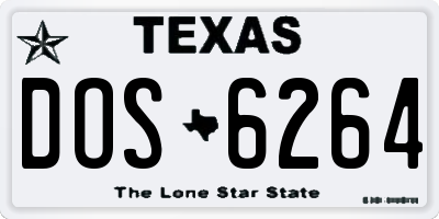 TX license plate DOS6264
