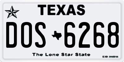 TX license plate DOS6268