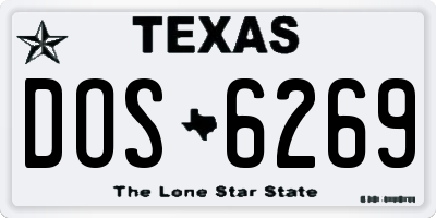 TX license plate DOS6269