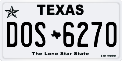 TX license plate DOS6270