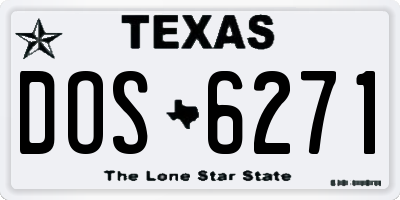TX license plate DOS6271