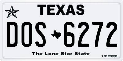 TX license plate DOS6272