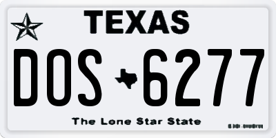 TX license plate DOS6277