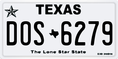 TX license plate DOS6279